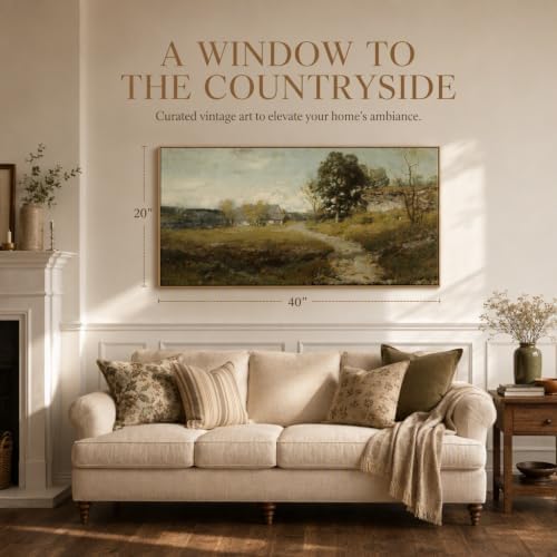 DJSYLIFE Large Framed Wall Art, Vintage Country Road Landscape, 20x40 Inch - Image 2