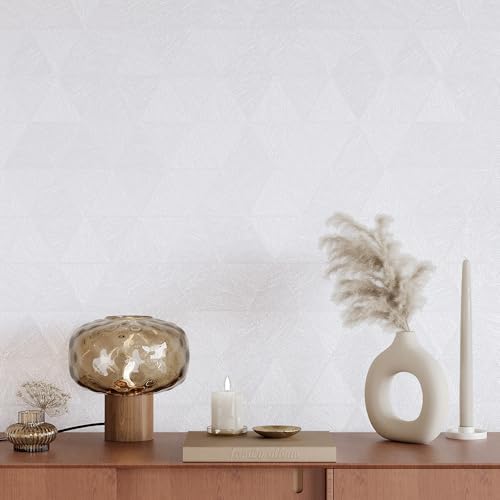 VEELIKE Diamond White Wallpaper Peel and Stick Textured Wallpaper - Image 6