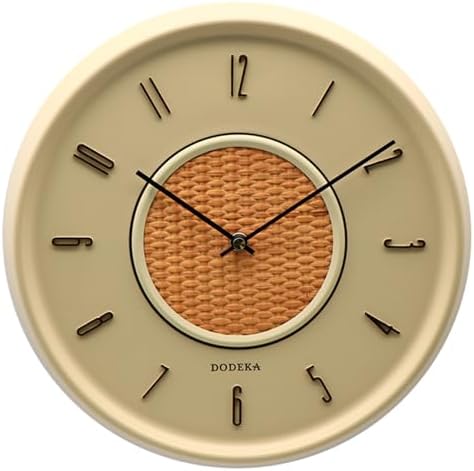 DODEKA Wall Clock 12inch 22013 Polyresin Round Shape Bamboo Weaving Dial - Image 2