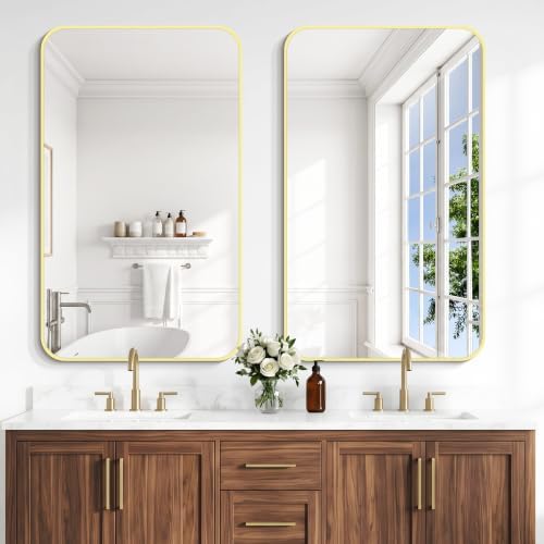 BONEWEI Gold Bathroom Mirror, 24x40 inch Wall Mirror - Image 6