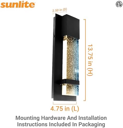 Sunlite LED Outdoor Raindrop Wall Sconce Light Fixture, 12 Watts, 600 Lumens - Image 2