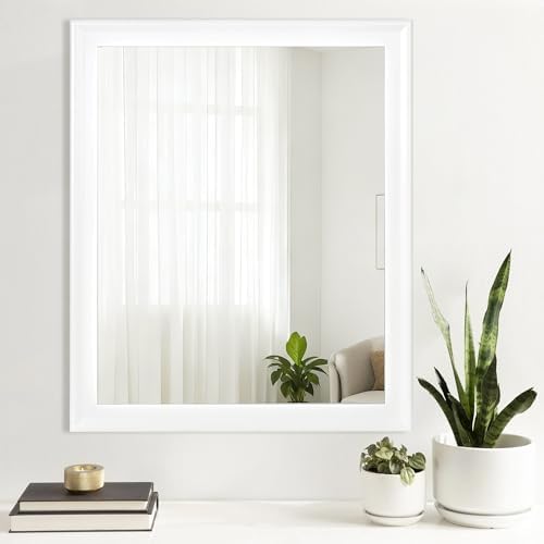 White Wall Mirror for Bathroom, Rectangle Large 30 x 36 inch Vanity Mirrors - Image 3