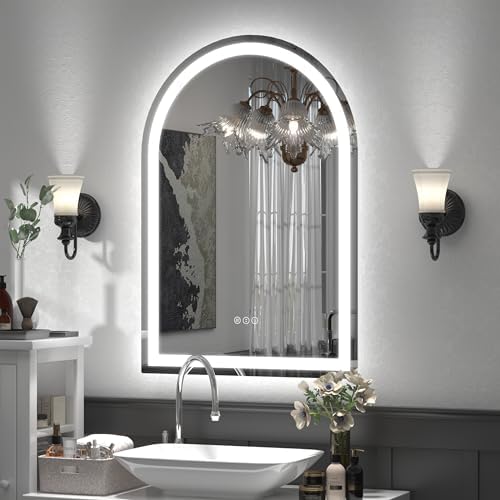 22x32 Inch Arched LED Bathroom Mirror by CHARMOR