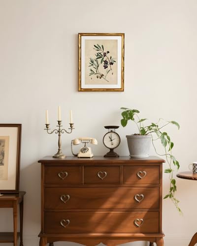InSimSea Gold Bamboo Framed Wall Art, Vintage Olives Botanical Print - Image 2