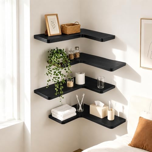 Solid Wood Corner Floating Shelves - Image 6