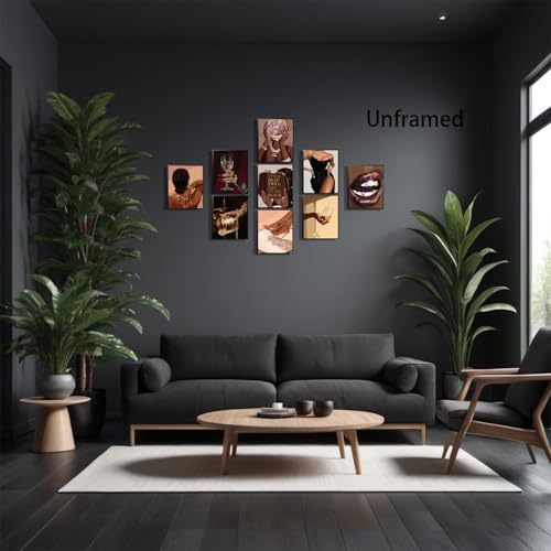 XIANGRUI Black Girl Posters Wall Art Set of 9, African American Woman black art - Image 5