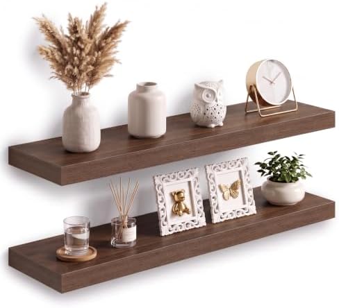 Acovy 30x8in Floating Shelves 2 Pack, Wall Mount Display Shelf by Acovy