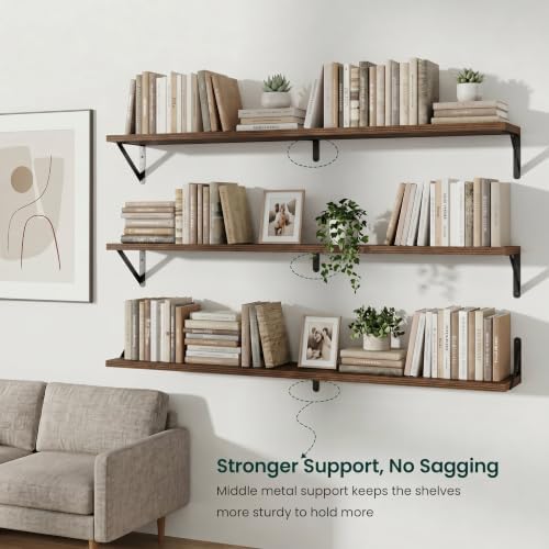 Floating Shelves, 8 Inch Deep Rustic Book Shelf - Image 6