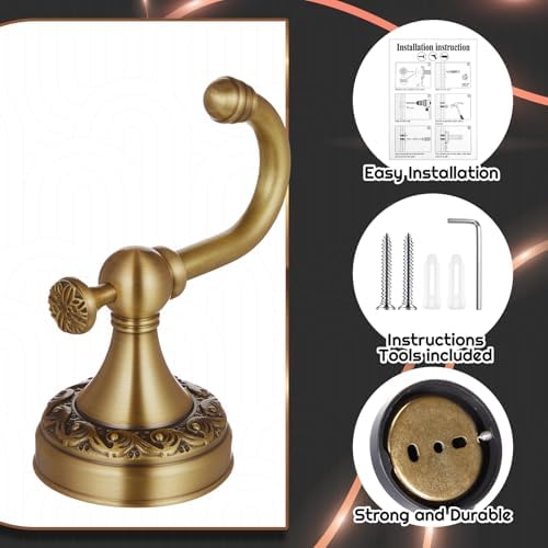Yaocom 2 Pack Antique Towel Hooks Wall Mounted - Image 3