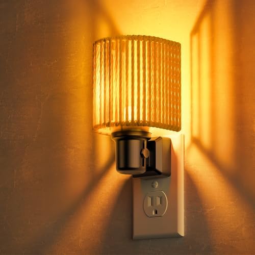 L LOHAS LED Night Lights Plug into Wall, Amber Boho Nightlight Plug in Wall by LLOHASLED