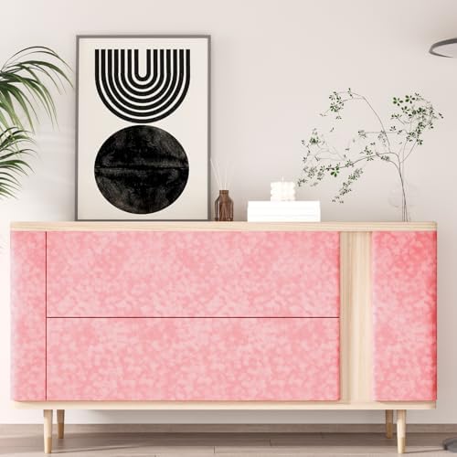 Coral Pink Self Adhesive Mottled Velvet Flocking Liner - Image 5