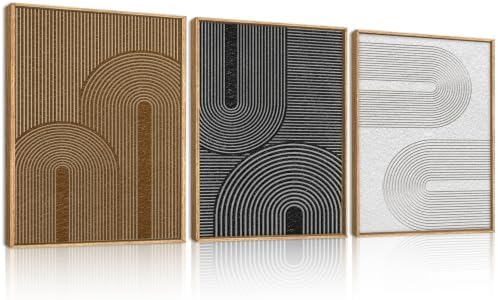 BINCUE Framed Dark Wall Art Geometric Artwork Abstract Modern Wall Decor by BINCUE