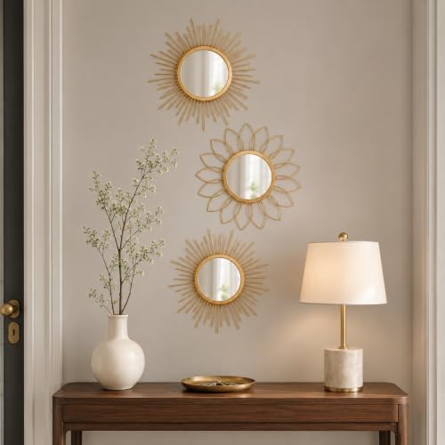 Gold Sunburst Mirror 14x14 Inch, Decorative Wall Accent - Image 6