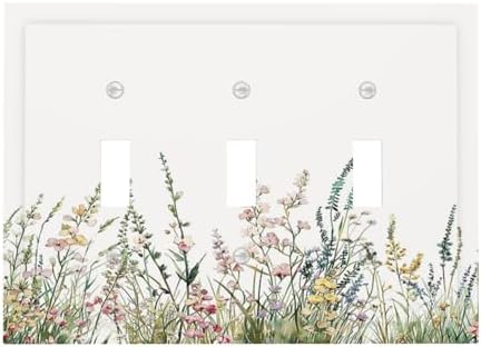Decorative Switch Plates Boho Wildflower Green Leaves Rustic Floral Botanical 3 by Lightswitchcovers