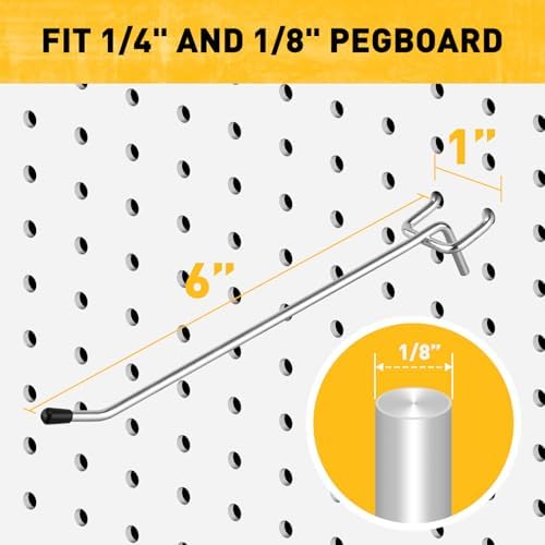 ELEAD 105-Piece 6 Inch Pegboard Hooks, Heavy Duty Peg Board Organizer - Image 3