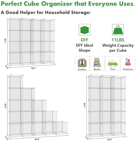 C&AHOME 16 Cube Storage Organizer Cube Shelves Units Storage Cubes - Image 2