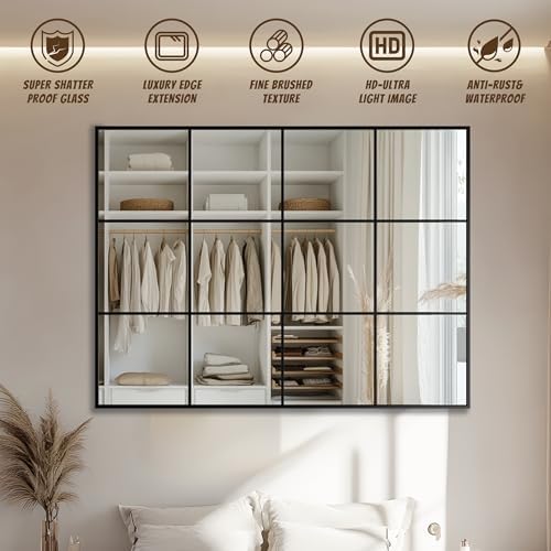 Antok Wall Mirror, Metal Framed Wall Mounted Mirror, Hanging or Leaning - Image 7