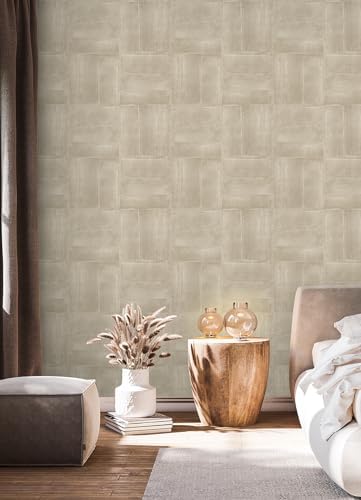 WallPops Taupe Dimensional Square Plaster Peel and Stick Wallpaper - Image 3