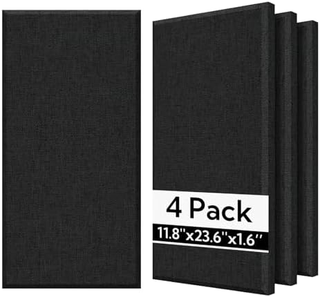 Olanglab Fiberglass Acoustic Wall Panels 4 Pack, 11.8'' x 23.6'' Sound Panels by Olanglab