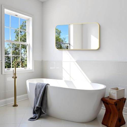 BONEWEI Gold Bathroom Mirror, 20x36 inch Wall Mirror - Image 4
