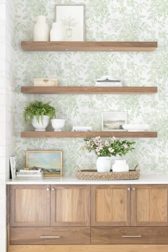 Heroad Green Floral Wallpaper Peel and Stick Wallpaper Flower Contact Paper - Image 3