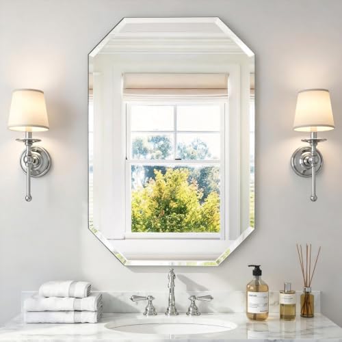 Silver Wall Mirror-Beveled Edge Frameless 24X36inch Rectangle Mirrors - Image 7