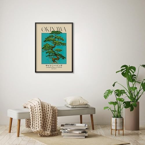 Black Framed Canvas Wall Art Posters Japanese Okinawa Prints Retro Japanese - Image 5