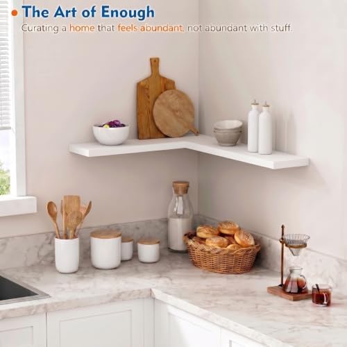 White Floating Shelves 24 Inch, Wall Mounted Bathroom Shelves Over Toilet - Image 2