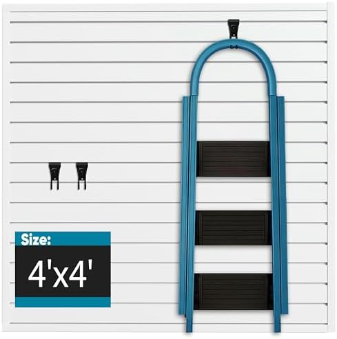 Brakki Slat Wall Paneling 4x4 Ft, Slatwall Garage Organizer Storage System by BRAKKI