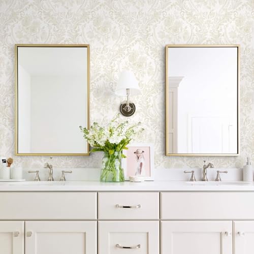Ismoon Floral Peel and Stick Wallpaper Vintage Beige Damask Wall Paper - Image 4