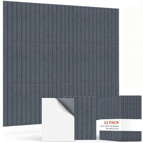 TO-TH Peel and Stick Panels for Walls 12Pack Acoustic Panel, Moonlight Gray by TO-TH