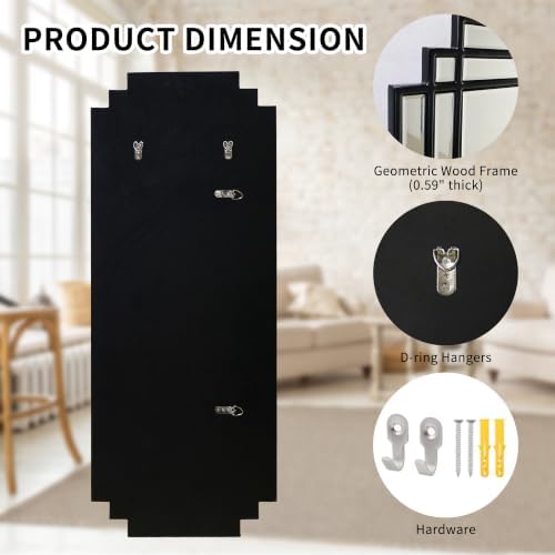 42"x16" Geometric Decorative Beveled Mirror - Image 3