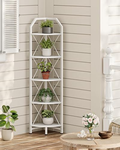 CHOEZON 5-Tier Corner Shelf, Industrial Corner Bookshelf, 59.4" Corner Storage - Image 5
