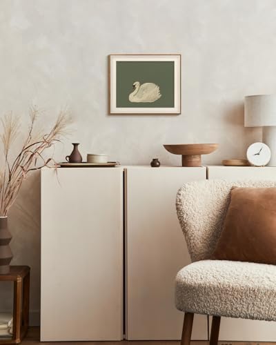 VIYYIEA Framed Modern Green Swan Wall Art - Image 6