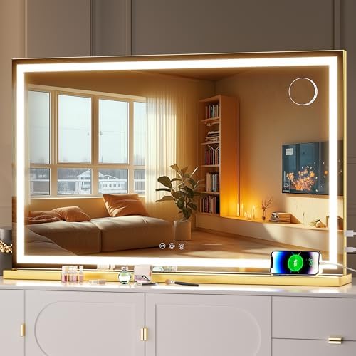 Hasipu Vanity Mirror with Lights, Lighted Makeup Mirror with Dimmable 3 Modes by Whatssuitableisthebest