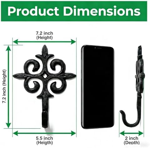iobiotio Vintage Cast Iron Wall Hook - Image 2