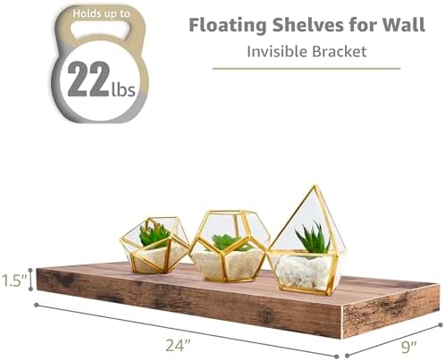 Sorbus Floating Shelves for Wall, Wood Wall Storage - Image 3