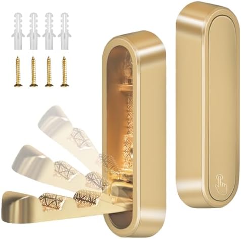2PCS Foldable Gold Wall Hooks, Heavy Duty Zinc Alloy Folding Wall Hooks by Unknown
