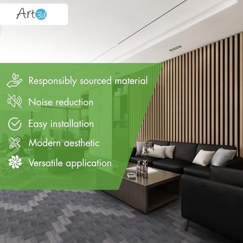 Art3d 12" x 93" Acoustic Wood Slat Wall Panel, 62 sq.ft - Image 6