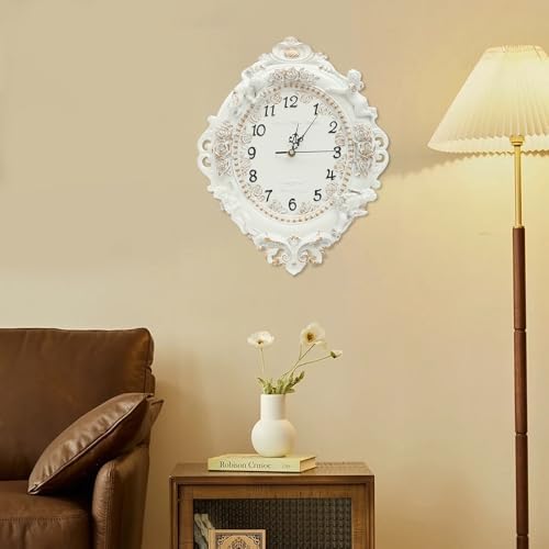 European Style Resin Wall Clock, Retro Silent Clock - Image 4