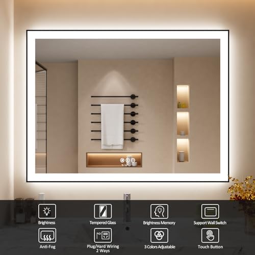48x36 Inch LED Bathroom Mirror - Image 2