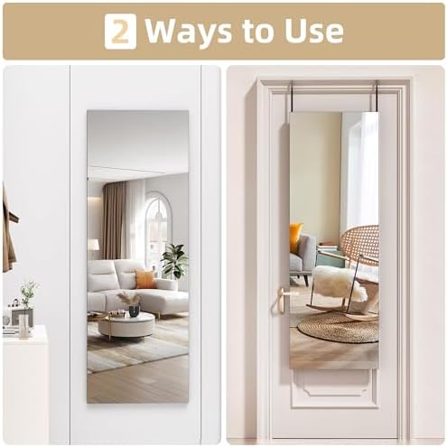 Hasipu Door Mirror Full Length, Living Room, Square White - Image 3