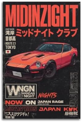 WBYMZWP Vintage Sport Car Poster JDM Car Poster Sport Car Lover Gift Knowledge by Unknown