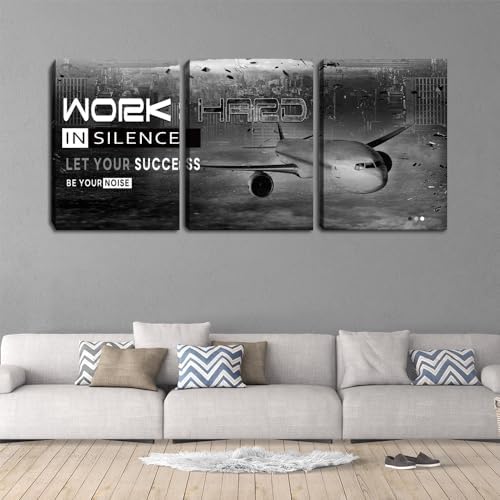 Retro Black Motivational Wall Art Poster Bedroom Office Decor Artwork Canvas - Image 3