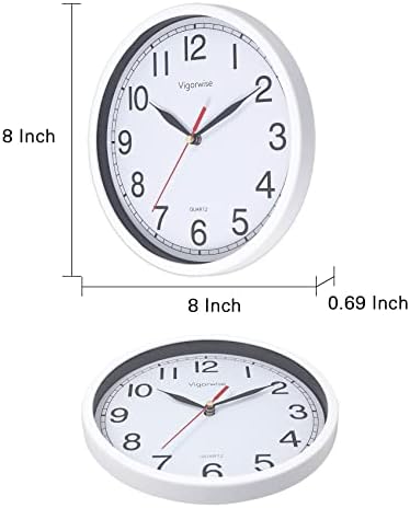 8 Inch Wall Clock Silent Sweep Movement Accurate Small Clocks - Image 3