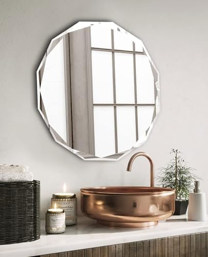 30x30 Inch Bathroom Mirrors for Over Sink, Round Frameless Mirrors for Wall - Image 6