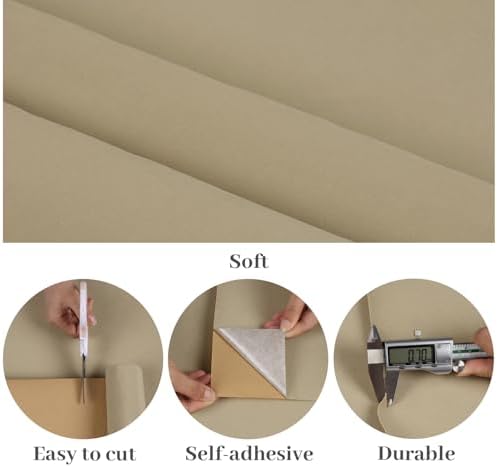 VaryPaper 15.7"x78.7" Dark Beige Self Adhesive Velvet Fabric Soft Felt Velvet - Image 5