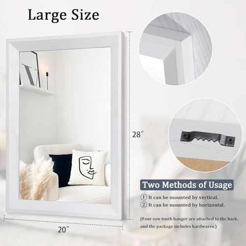 AAZZKANG Rectangular Wall Mirror Decorative Wood Framed Mirrors Large 28"x20" - Image 2