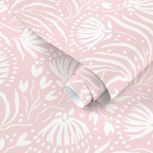 Ismoon Boho Peel and Stick Wallpaper Pink Floral Contact Paper Boho Stick on by Ismoon