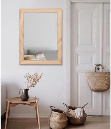 AAZZKANG Rustic Mirrors for Wall Rectangle Wood Frame Mirror Large 26"x18" - Image 5